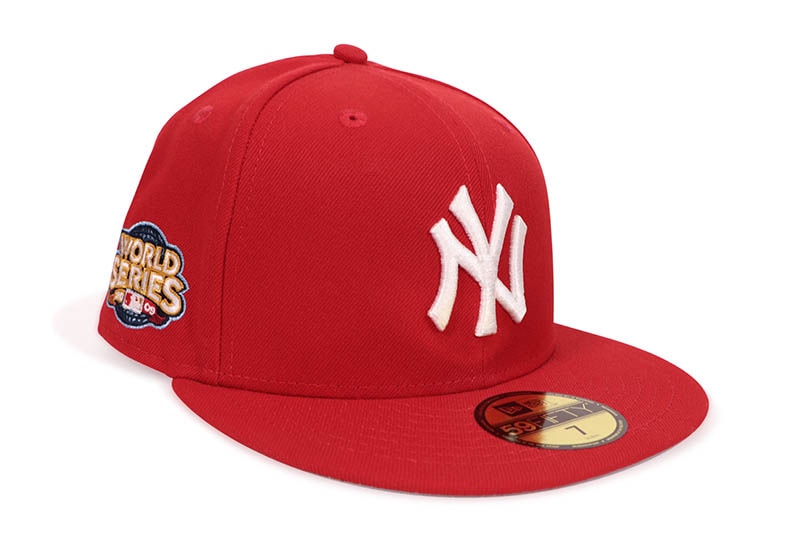 NEW ERA NEW YORK YANKEES 59FIFTY FITTED CAP (2009 WORLD SERIES SIDE PATCH/GREY UNDER VISOR/SCARLET) 70945492