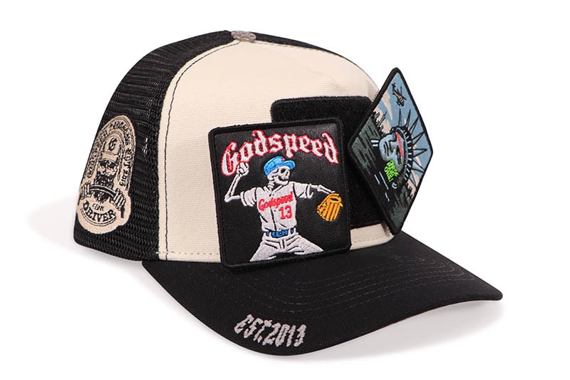 GODSPEED MOOD TRUCKER HAT II (WHITE/BLACK INTERCHANGEABLE PATCHES)