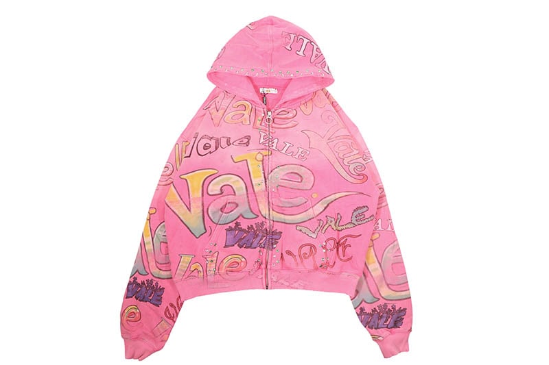 VALE BUBBLEGUM ZIP UP HOODIE