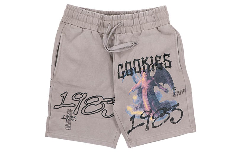 COOKIES HEAVEN OR HELL SINNERS FLEECE SHORTS (GREY) CM262BKS01
