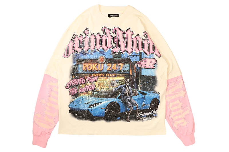 ROKU STUDIO GRIND MODE TWOFER LONG SLEEVE TEE (RK1481962:EGGSHELL)