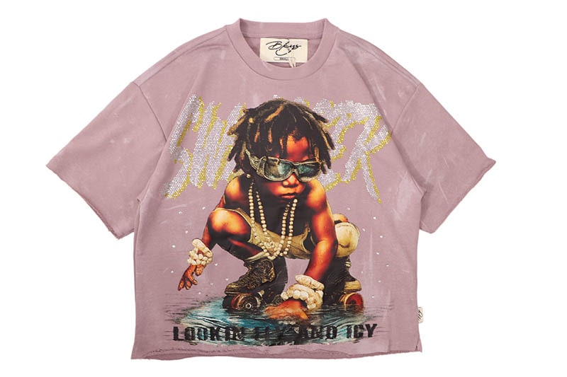BKYS SWAGGER FRENCH TERRY CROPPED TEE (T1452:DUSTY LAVENDER)