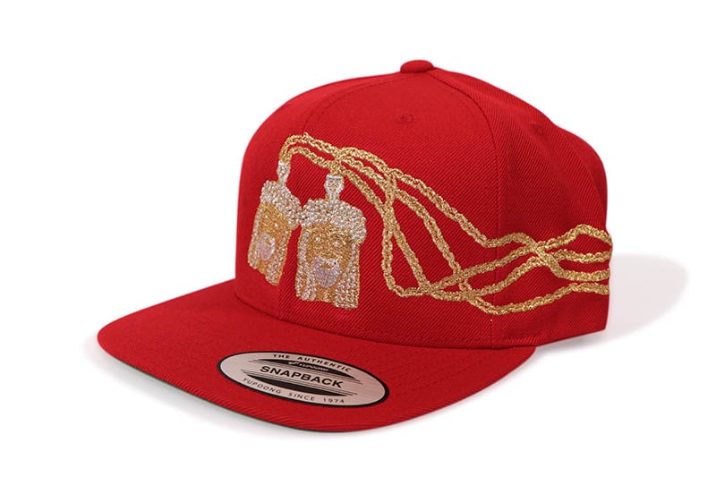 CLASSIC MATERIAL NY CUBANS WITH THE JESUS SNAPBACK CAP (RED)