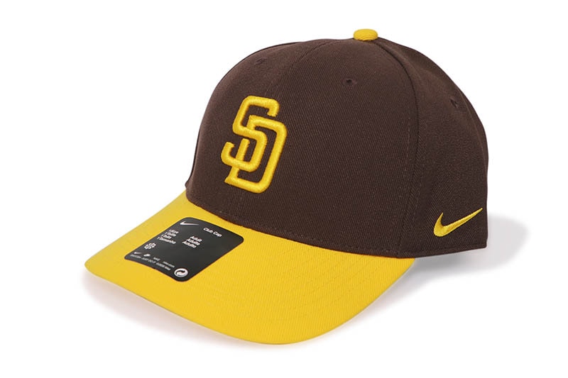 NIKE SAN DIEGO PADRES DRI-FIT CLUB STRUCTURED CAP (NB11-917Z-PYP-3YB:DARK CINDER/AMARILLO)