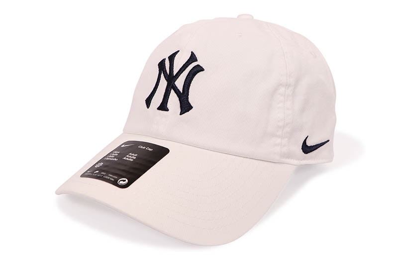 NIKE NEW YORK YANKEES CLUB UNSTRUCTURED ORGANIC COTTON CAP (NB01-10A-NK-BEK:WHITE)