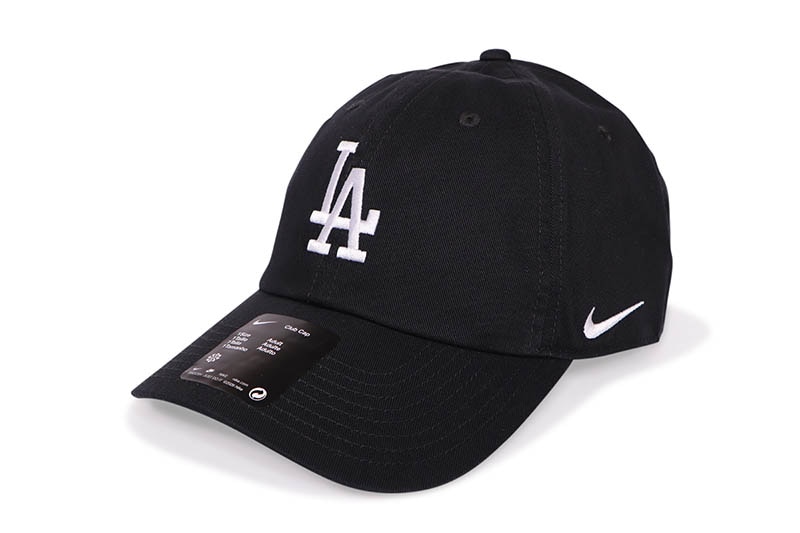 NIKE LOS ANGELES DODGERS CLUB UNSTRUCTURED ORGANIC COTTON CAP (NB01-00A-LD-BEK:BLACK)