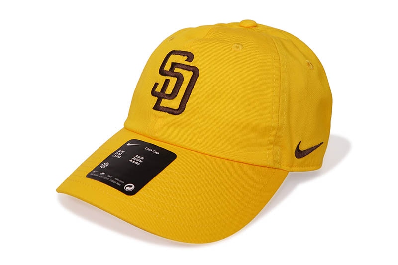 NIKE SAN DIEGO PADRES CLUB UNSTRUCTURED ORGANIC COTTON CAP (NB01-78H-PYP-BEK:AMARILLO)