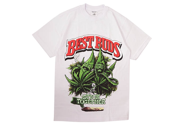 STREET WEAR SUPPLY BEST BUDS STICK TOGETHER T-SHIRT (WHITE)