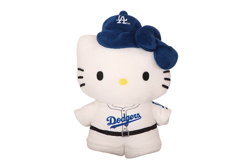 FOCO LOS ANGELES DODGERS TEAM COLOR BOW HELLO KITTY JERSEY PLUSH
