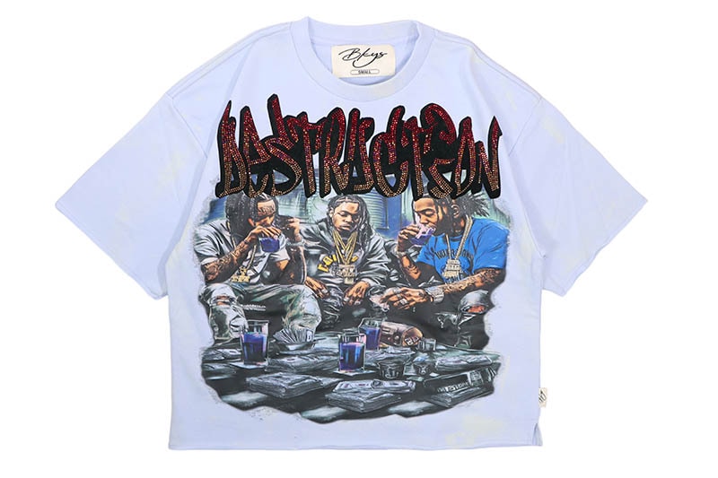 BKYS DESTRUCTION FRENCH TERRY CROPPED TEE (T1453:ICE CUBE)