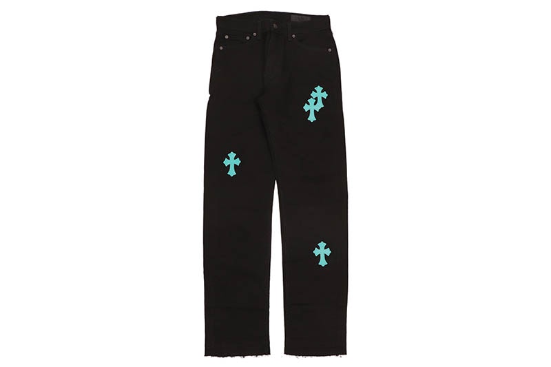 ADVANCE CROSS PATCH CUSTOM LEVI'S 501 ORIGINAL FIT JEANS (BLACK