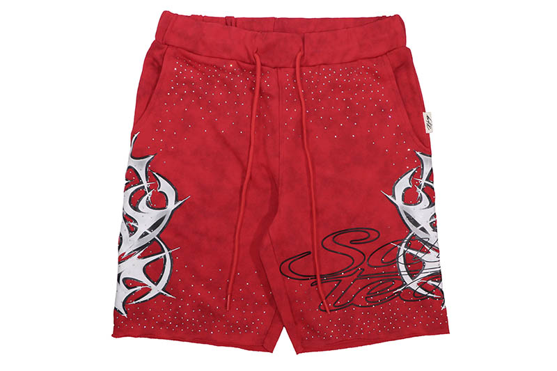 BKYS BLINDED ROSE FRENCH TERRY SHORTS (SP1561:RED)
