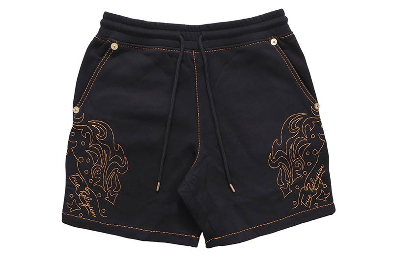 TRUE RELIGION RODEO BIG T SWEATSHORT (110270:BLACK)