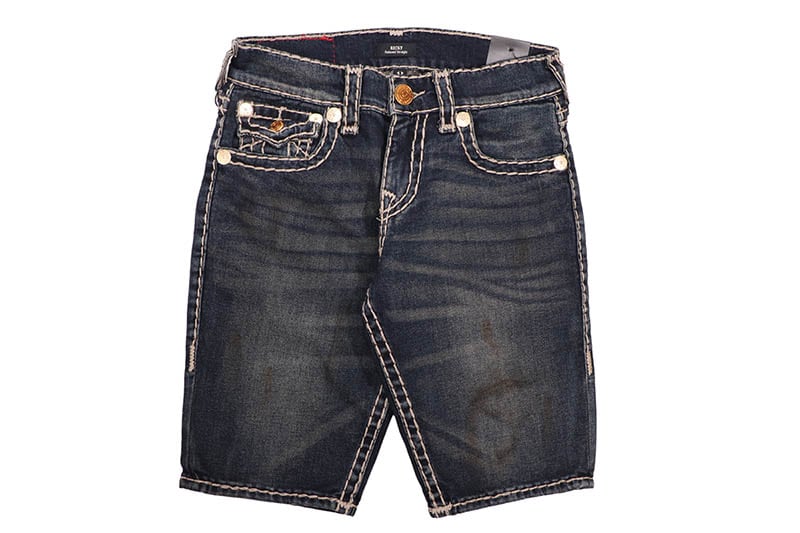 TRUE RELIGION RICKY SUPER T FLAP SHORT (110261:DECADENSE DARK WASH)