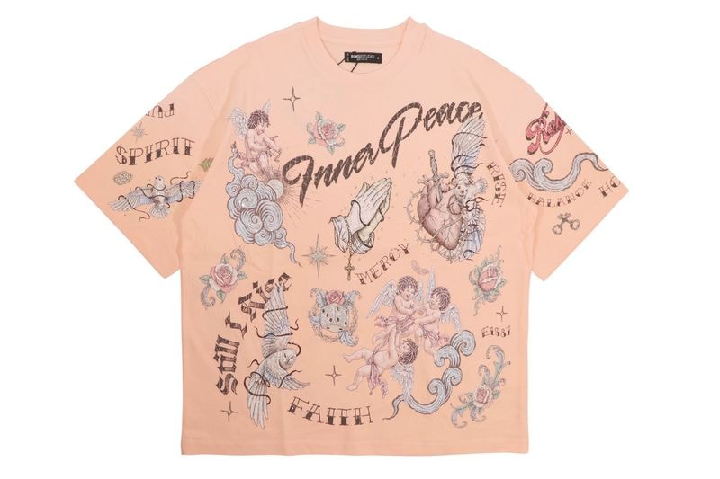ROKU STUDIO FAITH BOXY TEE  (RK1482091:GUAVA)