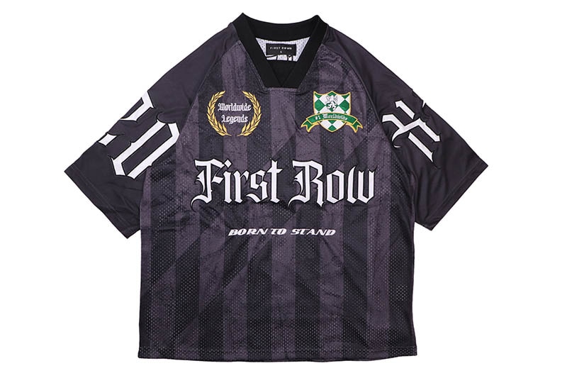 Lサイズ　LA買い付けアイテムFirstrowフットボールシャツ FIRST ROW ELITE FIELD SHORT SLV SPORTS JERSEY (FRR2010:BLACK