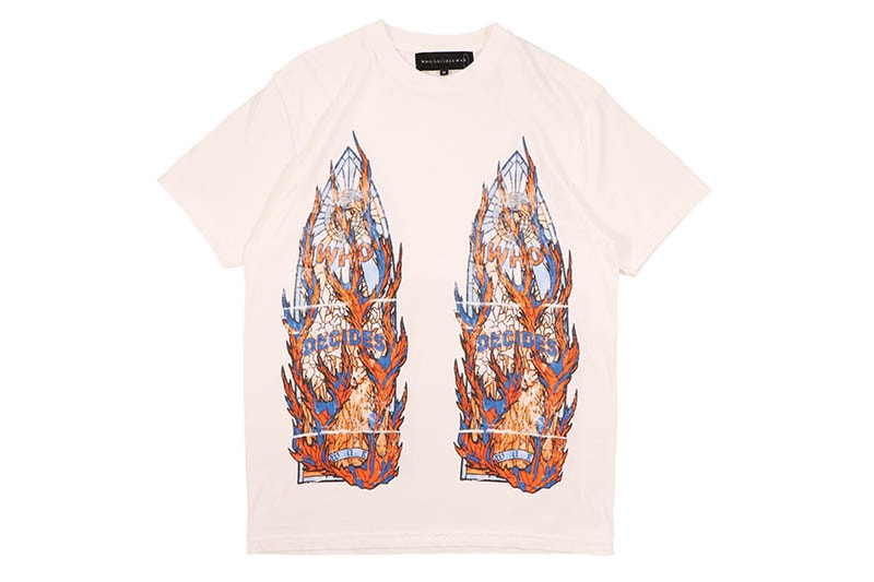 WHO DECIDES WAR NYC FLAME GLASS JERSEY T-SHIRTS (CLOUD)