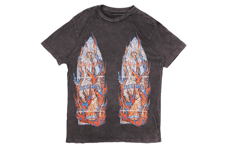 WHO DECIDES WAR NYC FLAME GLASS JERSEY T-SHIRTS (COAL)