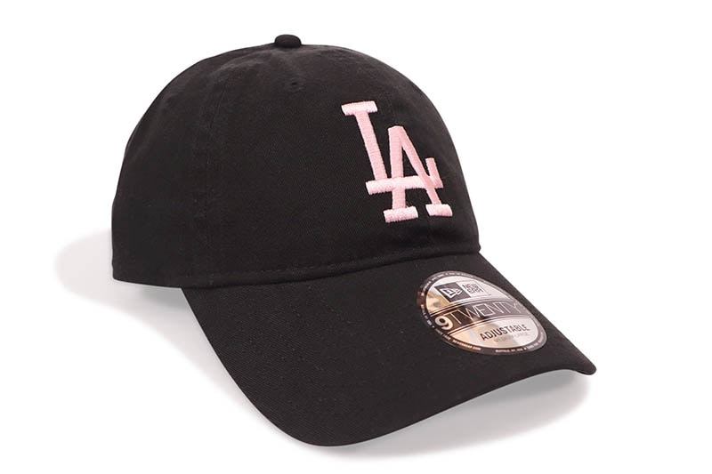 NEW ERA LOS ANGELES DODGERS 9TWENTY WASHED COTTON ADJUSTABLE CAP (BLACK/PINK) 14935446