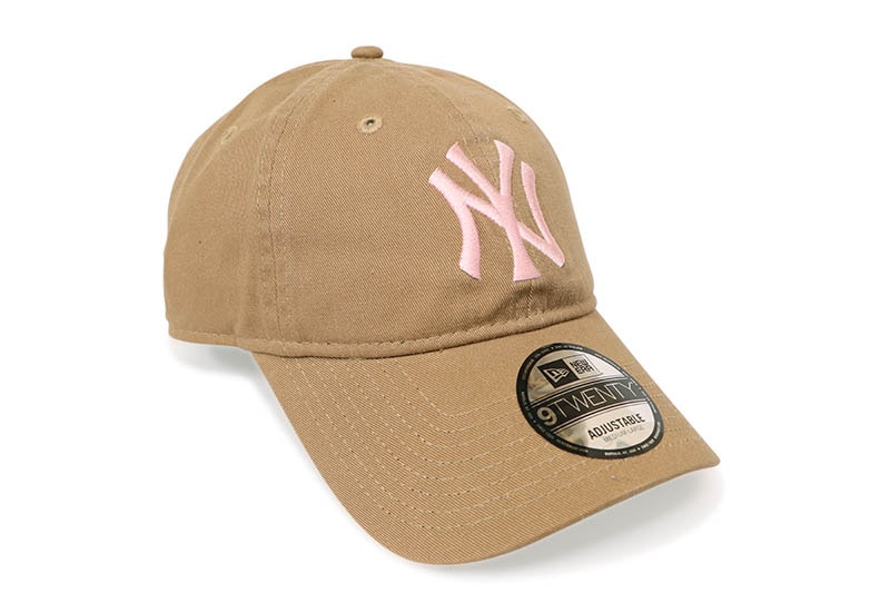 NEW ERA NEW YORK YANKEES 9TWENTY WASHED COTTON ADJUSTABLE CAP (KHAKI/PINK) 14935443