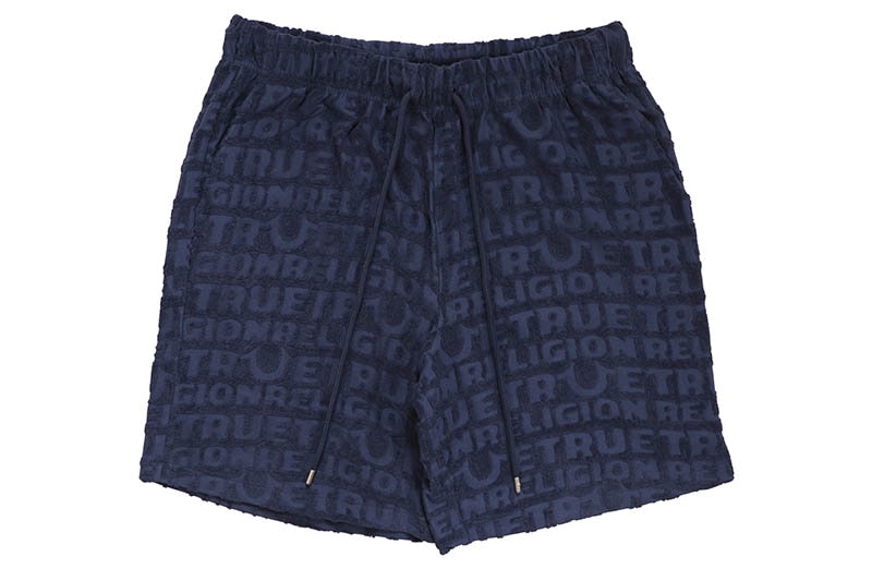 TRUE RELIGION LOGO TERRY KNIT SHORT (110559:NATION NAVY)