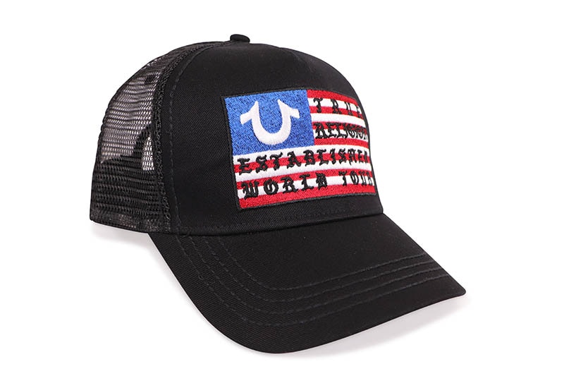 TRUE RELIGION HORSESHOE FLAG TRUCKER HAT (TR5010:BLACK) | Brand