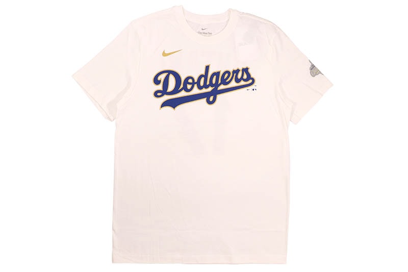 NIKE LOS ANGELES DODGERS SHOHEI OHTANI GOLD PROGRAM NAME & NUMBER T-SHIRT (WHITE)