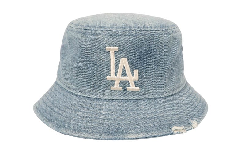 NEW ERA LOS ANGELES DODGERS DAMEGED DENIM BUCKET 01 (NAVY) 14744778