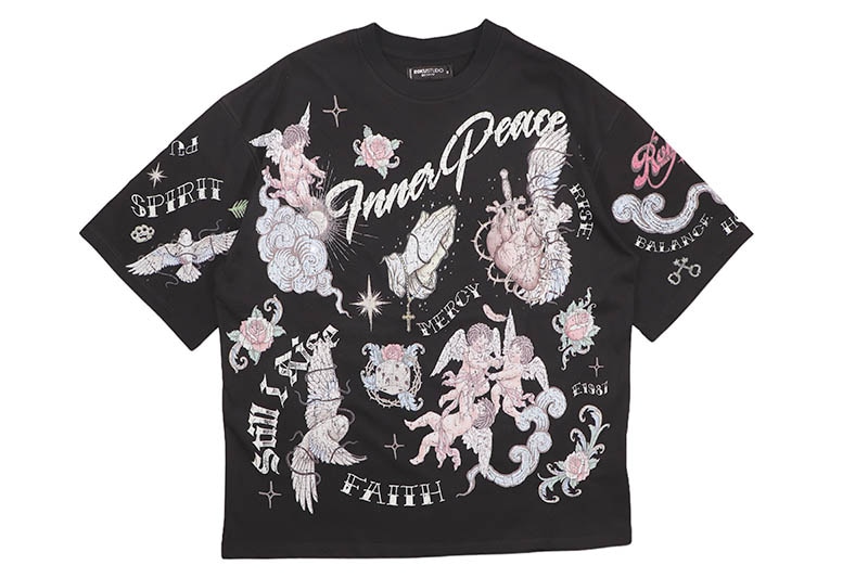 ROKU STUDIO FAITH BOXY TEE (RK1482091:BLACK)