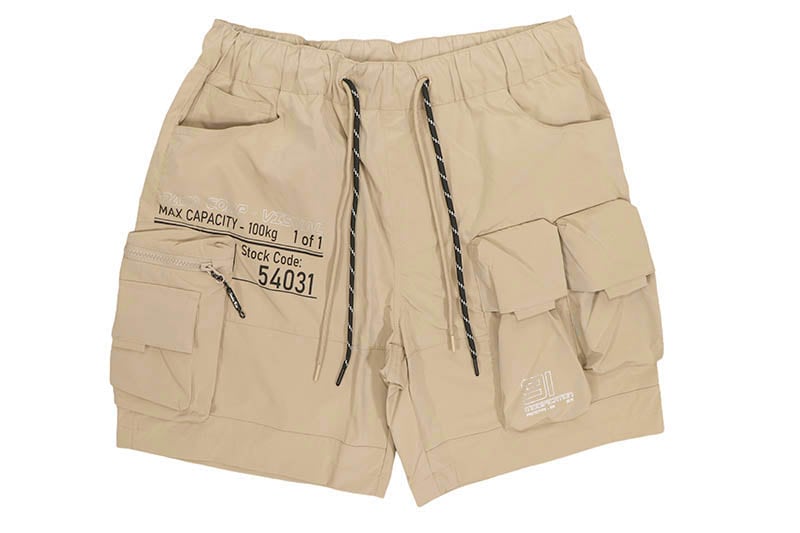 SMOKE RISE LOUNGE UTILITY CARGO SHORTS (WS25283:KHAKI)