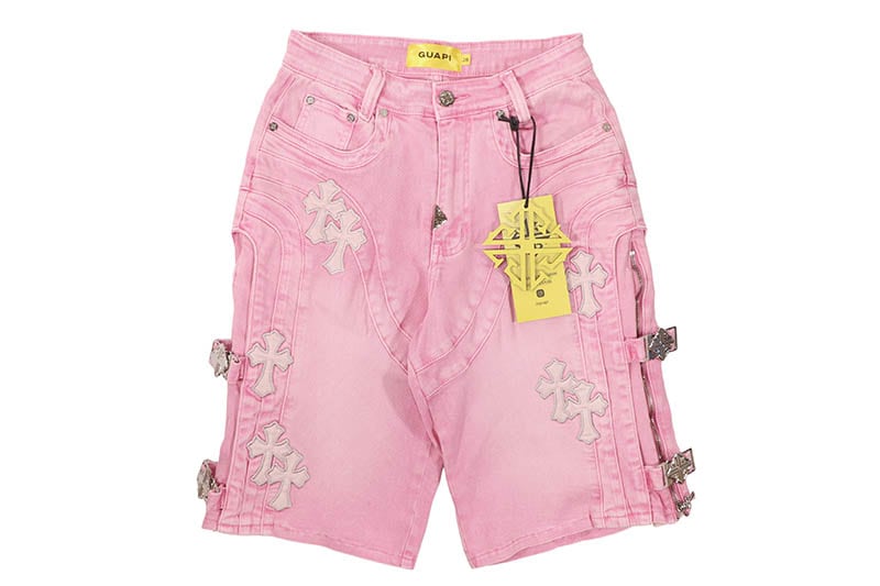 GUAPI FRENCH ROSE CROSS BUCKLE SHORTS (863FRCBS)