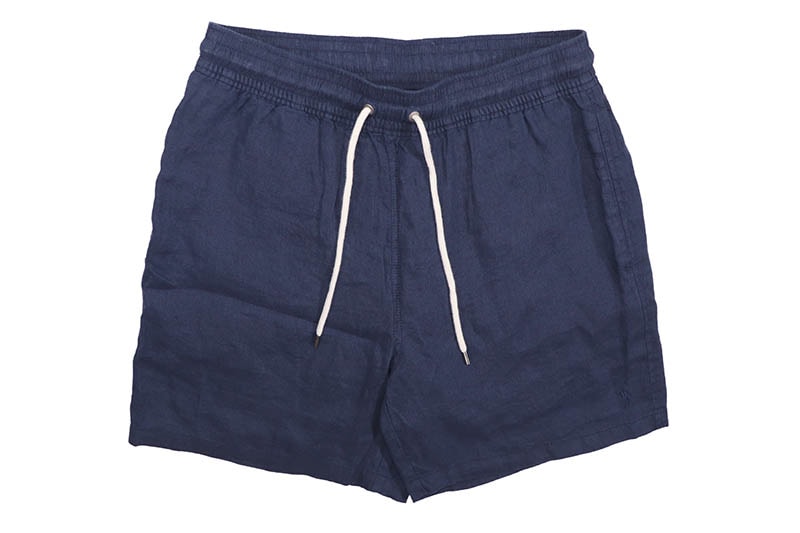 POLO RALPH LAUREN 5.75-INCH TRAVELER LINEN SWIM TRUNK (710A13243004:NEWPORT NAVY)