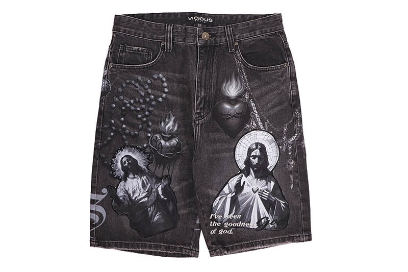 VICIOUS GOODNESS DENIM SHORTS (VC1206:BLACK) | Brand,OTR,その他の