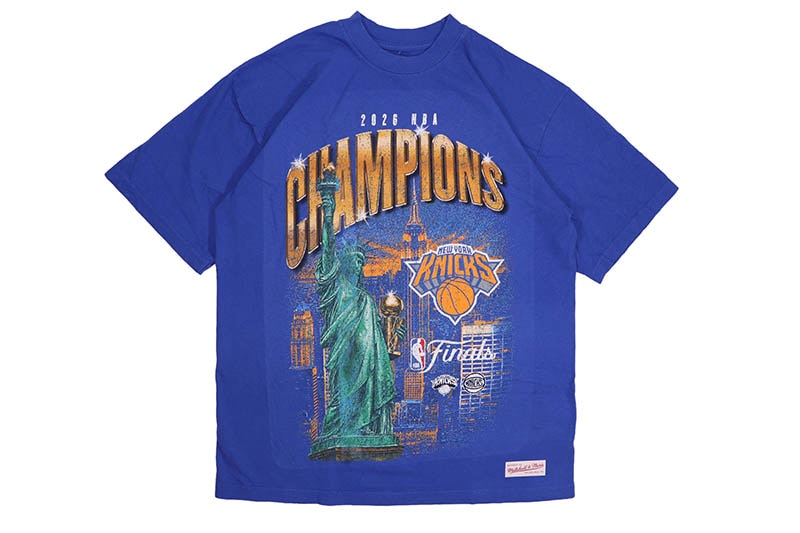 MITCHELL & NESS NEW YORK KNICKS 2026 NBA FINALS CHAMPIONS CITY T-SHIRT (SS22314-NYKROYA:ROYAL BLUE)