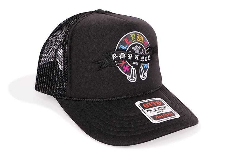 ADVANCE MULTI-COLOR ROUND TRUCKER HAT (BLACK) ARS-1010
