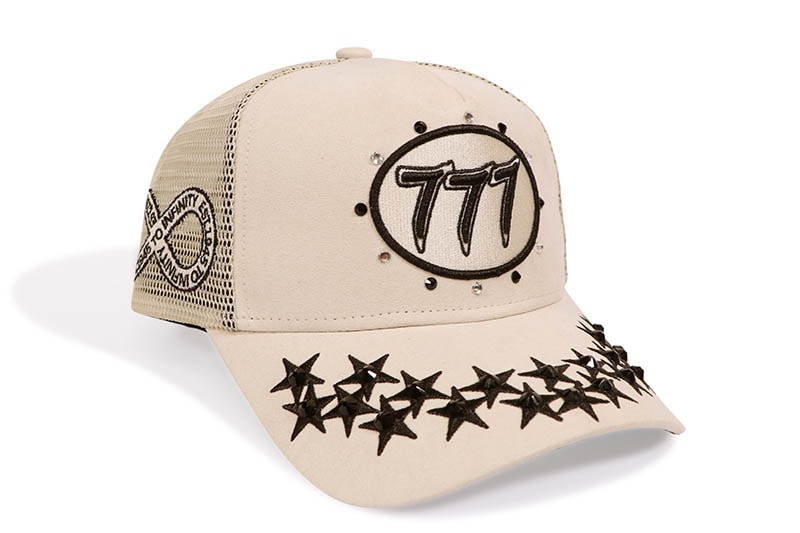 HUDSON OUTERWEAR DIAMOND 777 SUEDE TRUCKER HAT (CD0542:CREAM)