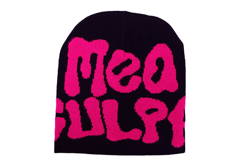 MEA CULPA BEANIE (BLACK/SHOCKING PINK) | Brand,OTR,その他のBRAND