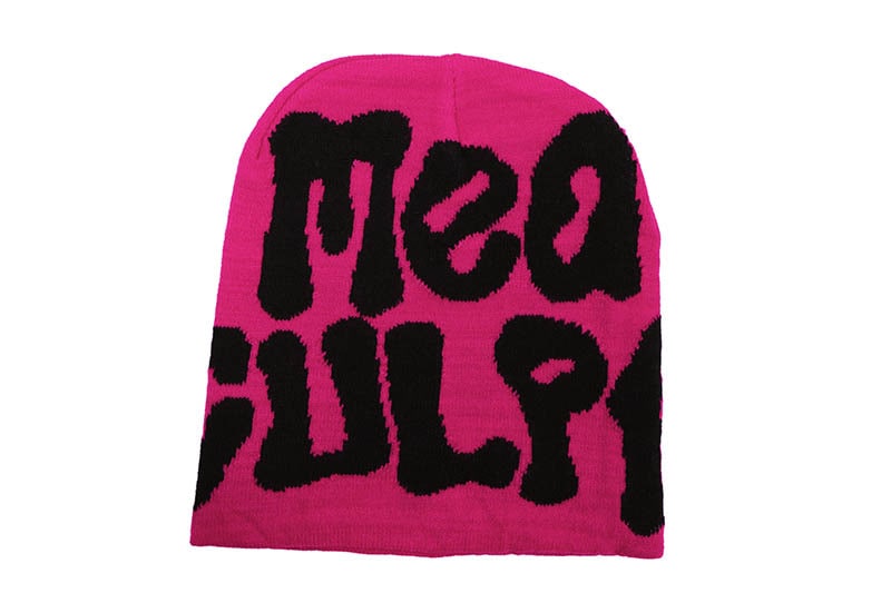 MEA CULPA BEANIE (SHOCKING PINK/BLK)