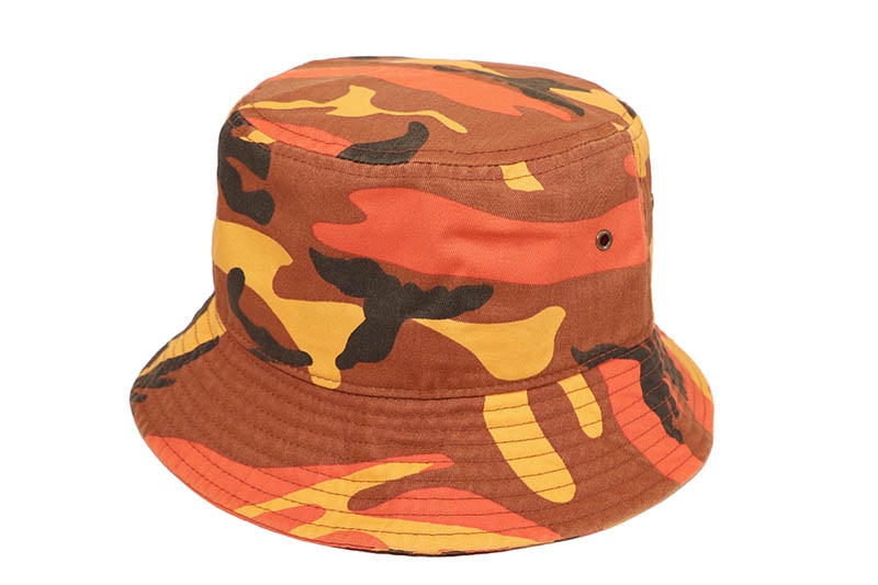 NEWHATTAN TWILL BUCKET HAT (RT1500:ORANGE CAMO)