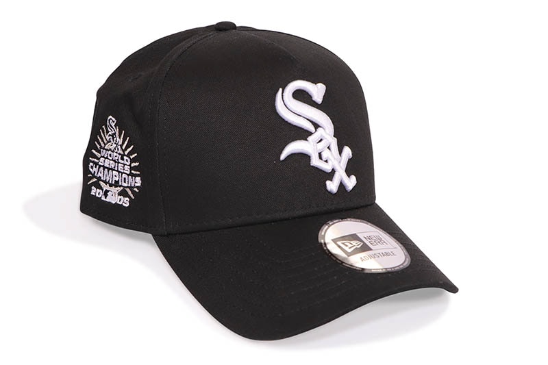 NEW ERA CHICAGO WHITE SOX 2006 WORLD SERIES SIDE PATCH 9FORTY A-FRAME ADJUSTABLE CAP (BLACK) 13328262