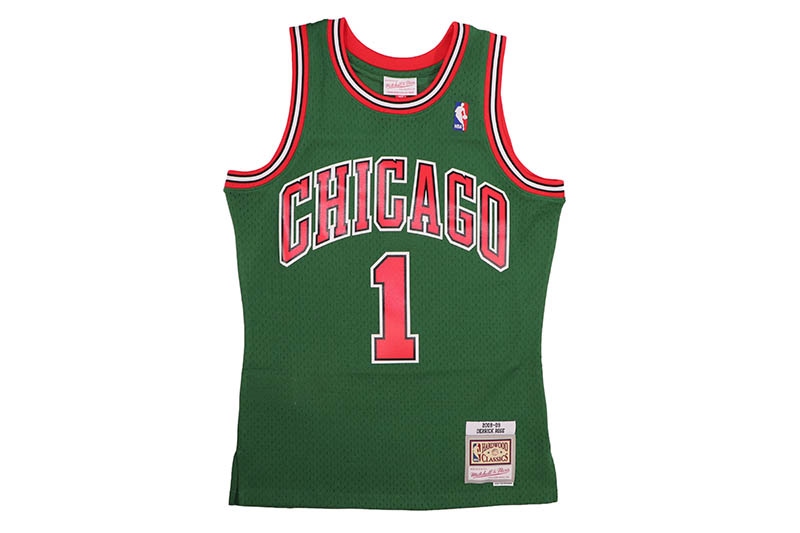 MITCHELL & NESS SWINGMAN JERSEY (CHICAGO BULLS/NBA GREEN WEEK/DERRICK ROSE/#1/2008-09) SMJYCP19241-CBUDKGN08DRS