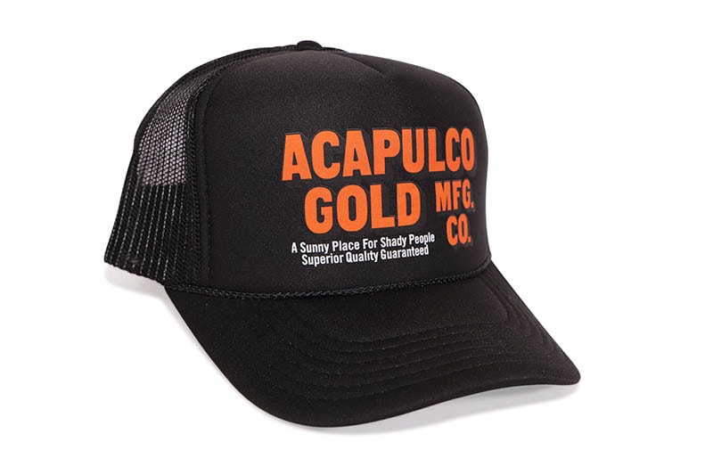 ACAPULCO GOLD OJ LOGO TRUCKER CAP (BLACK)