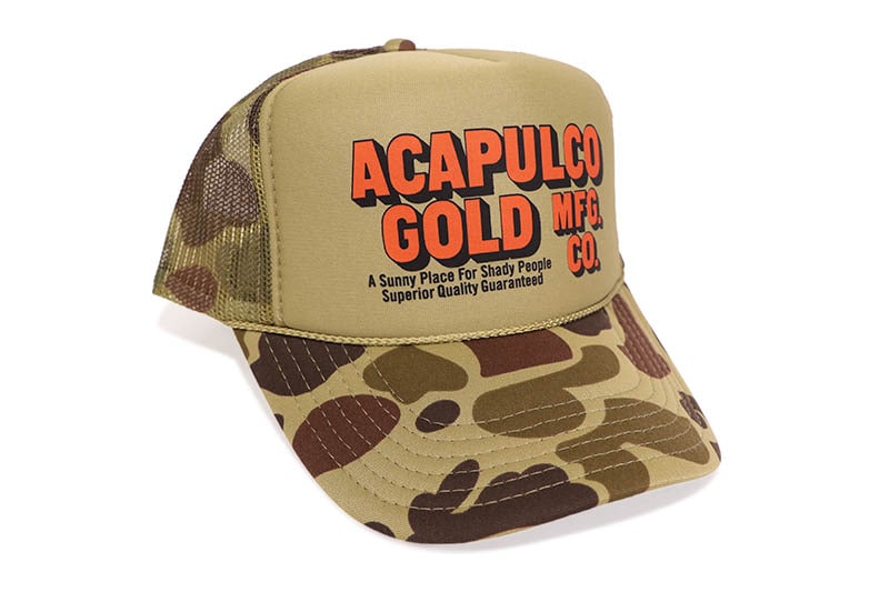 ACAPULCO GOLD OJ LOGO TRUCKER CAP (CAMO)