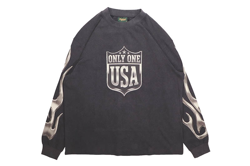ONLY ONE CHROME FLAME LONGSLEEVE T-SHIRT (BLACK)