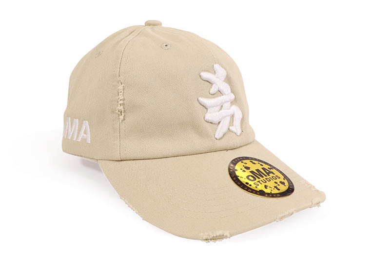 oMA STUDIOS NY KANJI JAPAN DISTRESSED HAT (CREAM)
