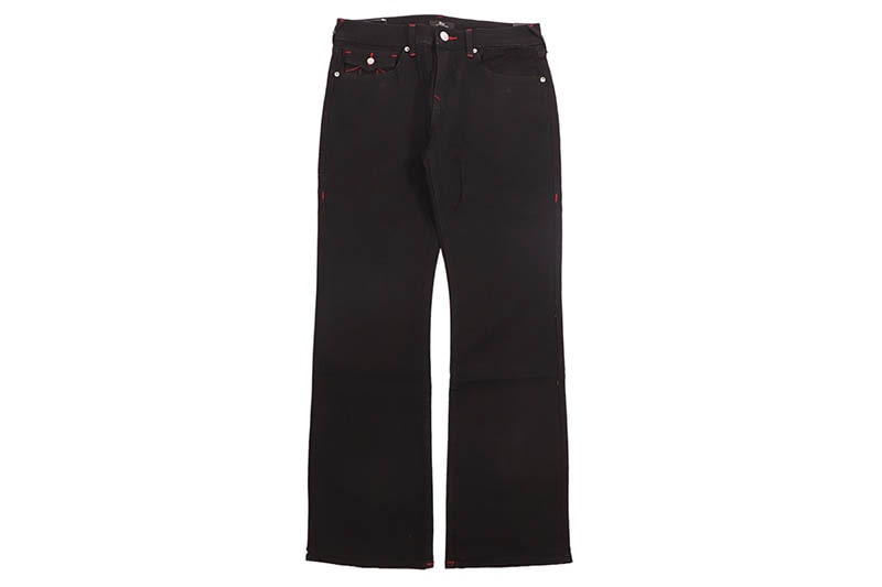 TRUE RELIGION BILLY SN APPLIQUE FLAP BOOTCUT JEAN (701161:RINSE BLACK)