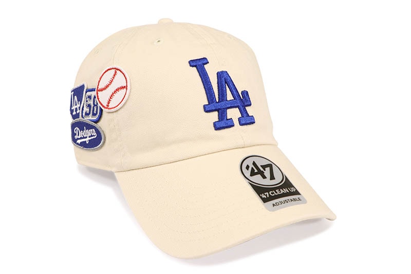 '47 LOS ANGELES DODGERS BADGES CLEAN UP CAP (NATURAL) 15173703