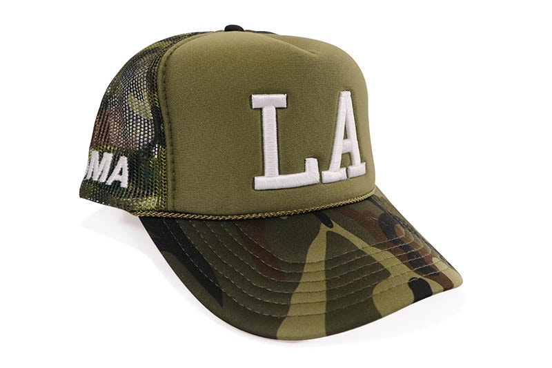 oMA STUDIOS LA TRUCKER HAT (GREEN CAMO)
