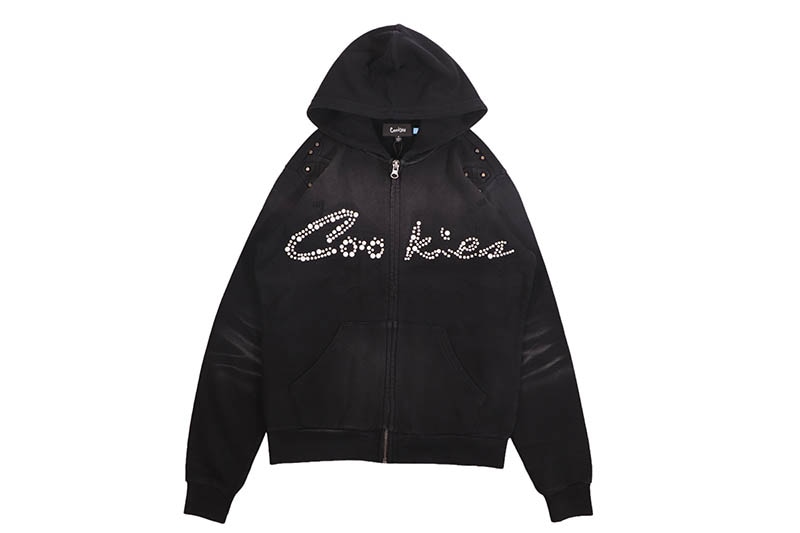 COOKIES BLACK PEARL FRENCH TERRY FULL ZIP HOODIE (BLACK) CM263HFC05