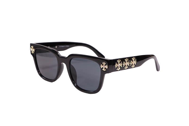 ICE LAB CROSS RHINESTONE SUNGLASSES (DARK SHADE/GOLD) ASG-301G